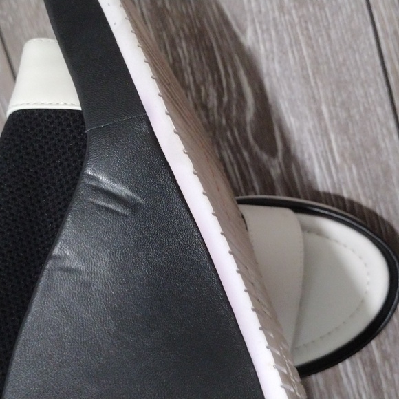 Calvin Klein black and white mesh open toe wedges. Size 10 - Picture 9 of 12